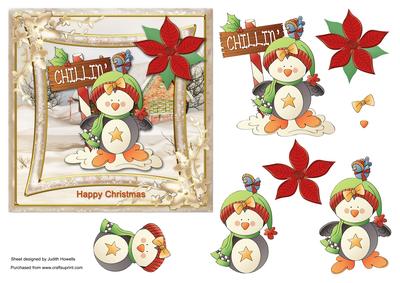 Penguin Chillin Square Card Front