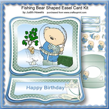 Fishing Bear Shaped Easel Card Kit