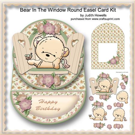 Bear in the Window Round Easel Card Kit