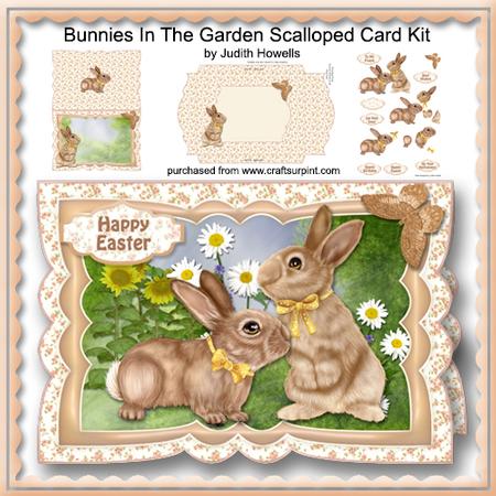 Bunnies in the Garden Scalloped Card Kit
