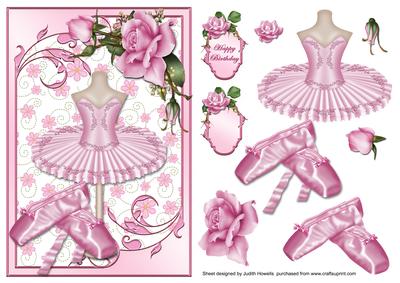 Pink Tutu and Ballet Slippers Card Front