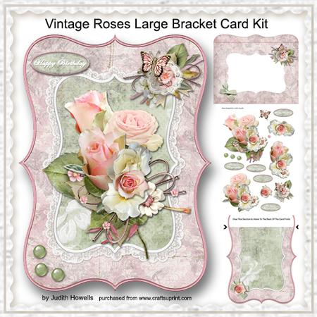 Vintage Roses Large Bracket Card Kit