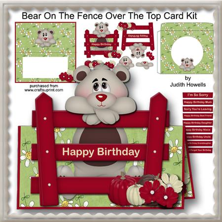 Bear on the Fence Over the Top Card Kit