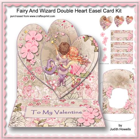 Fairy and Wizard Double Heart Easel Card Kit