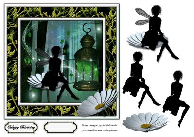 Magical Forest Fairy Silhouette Card Front