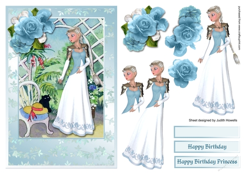 Princess In The Garden A5 Card Front