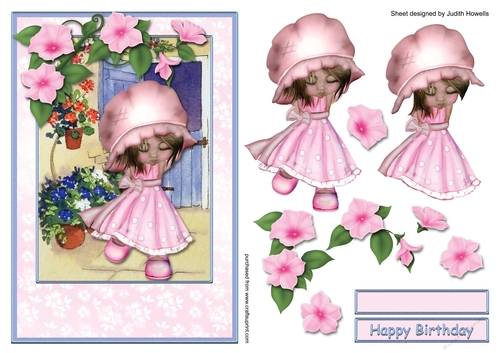 Playing In The Garden A5 Card Front