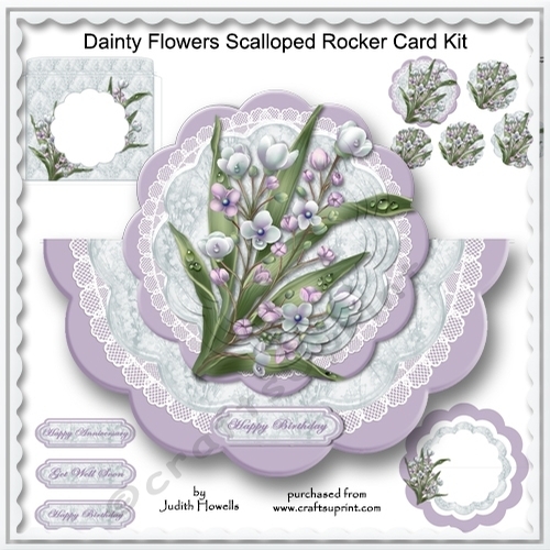 Dainty Flowers Scalloped Rocker Card Kit