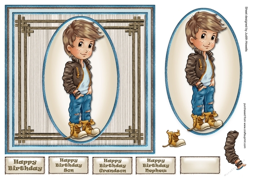 Cool Dude Male Square Card Front