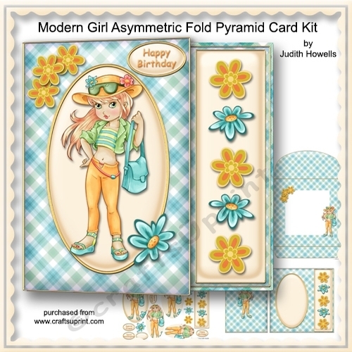 Modern Girl Asymmetric Fold Pyramid Card Kit