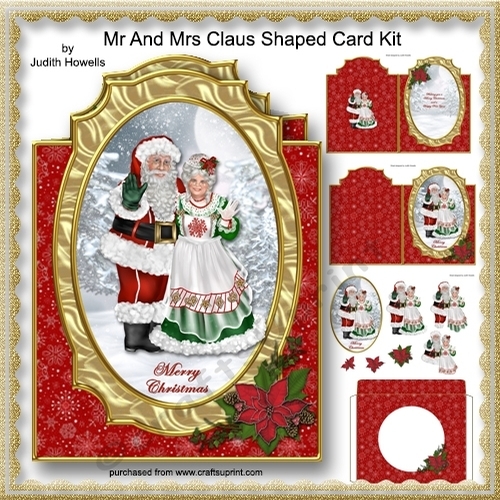 Mr And Mrs Claus Shaped Card Kit