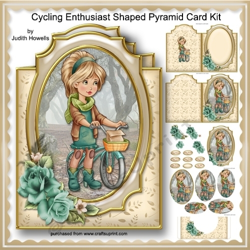 Cycling Enthusiast Shaped Pyramid Card Kit