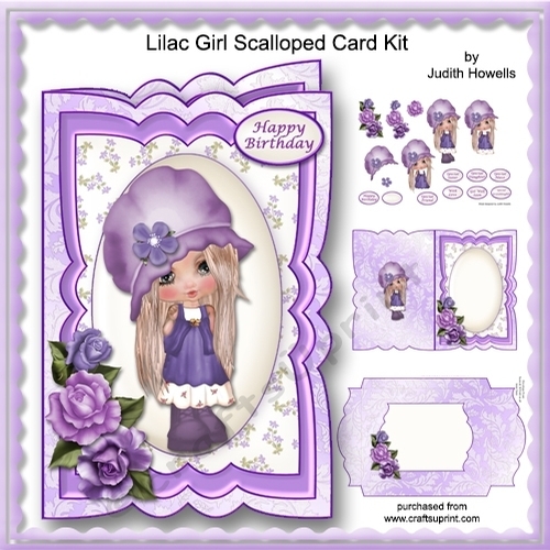 Lilac Girl Scalloped Card Kit