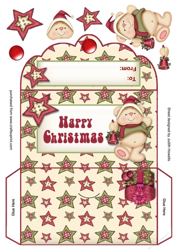 Santa Bear Gift Voucher Or Money Wallet