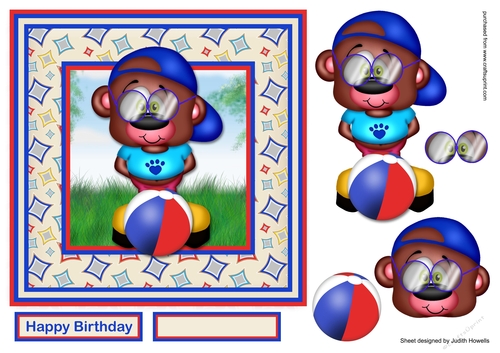 Boy Bear With Ball Card Front