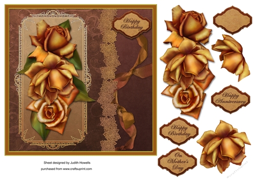 Amber Roses Square Card Front