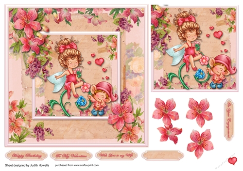 Enchanted Love Floral Square Card Front