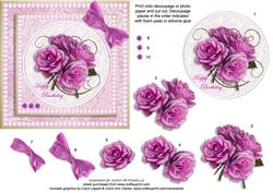 Roses with Pearls Square Card