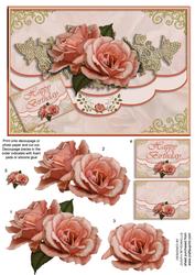 Pink Rose Envelope Card