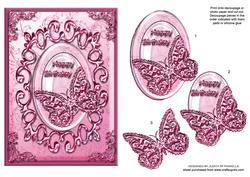 Pink Glass Butterfly