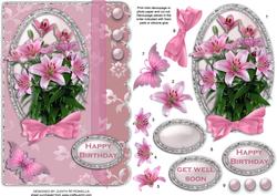 Pink Floral Scalloped Edge