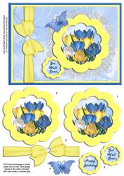 Blue and Yellow Crocus Get Well and Birthday