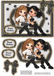 Birthday Friends in Black and Gold