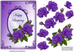 Birthday Purple Roses