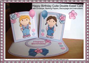 Happy Birthday Cutie Double Easel Card Kit