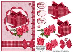 Red Tartan Present and Roses