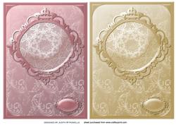 Embroidered Card Fronts Rose and Beige