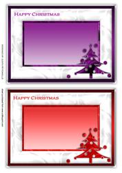 Purple and Red Christmas Tree Card Bases
