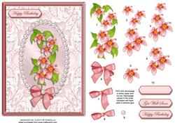 Pink Flowers Lace and Pearls