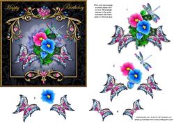Jewelled Butterflies Birthday Card