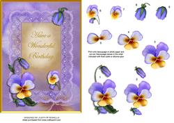 Lilac Lace and Pansies