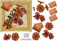 Golden Petunias Square Card