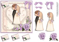 Lilac and Peach Wedding Couple