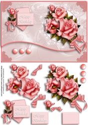 Pink Bouquet Wavy Edge Card