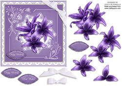 Lilac Lilies in a Jewelled Frame