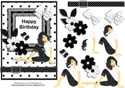 Black and White Birthday Girl