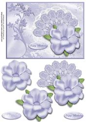 Lilac Flower on Oriental Silk