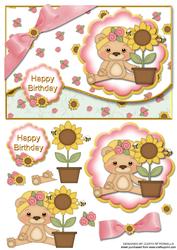 Birthday Bear with Flowers