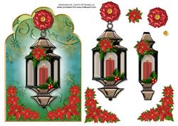 Scalloped Top Christmas Lantern Card Front