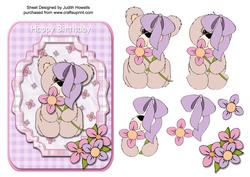 Cute Bear with Flowers