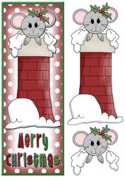 Christmas Chimney Mouse Large Dl Card