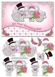 Wedding Mice Decoupage Card Front
