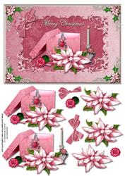 Pink Christmas Decorations Card Front