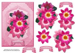 Dahlia Floral Bouquet Card Front