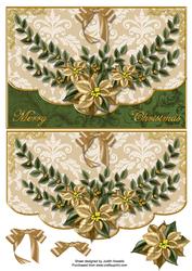 Gold Poinsettia Envelope Card Front