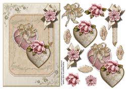Elegant Hearts in Pearl Frame Card Front
